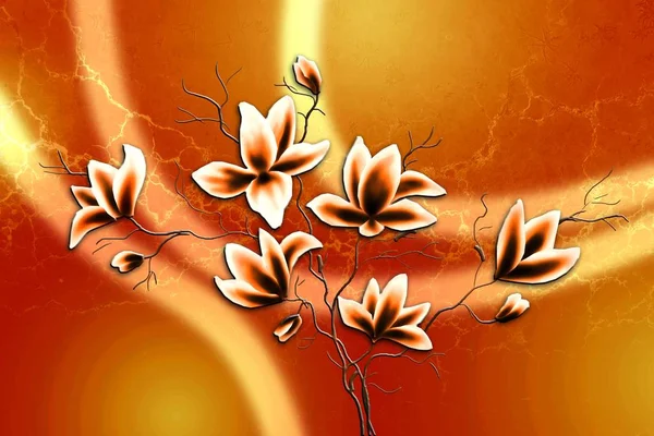 Sanat illüstrasyonu çiçekli klasik arkaplan