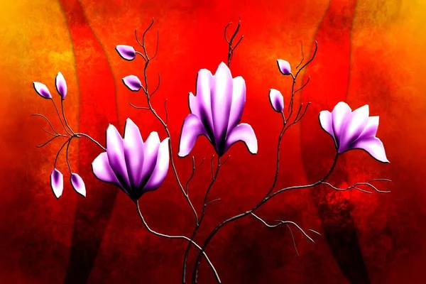 Sanat illüstrasyonu çiçekli klasik arkaplan