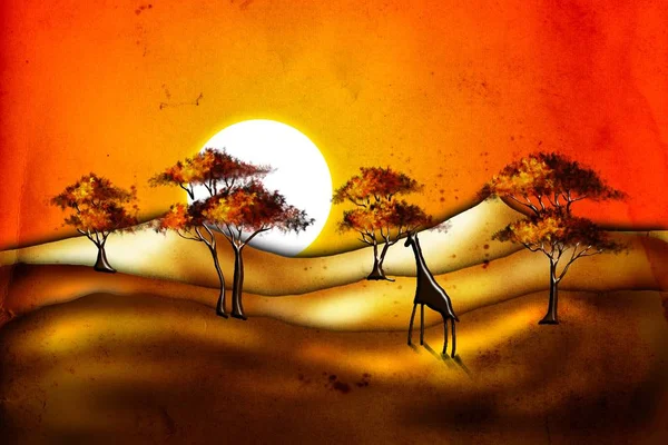 Afrikalı etnik retro-klasik illüstrasyon