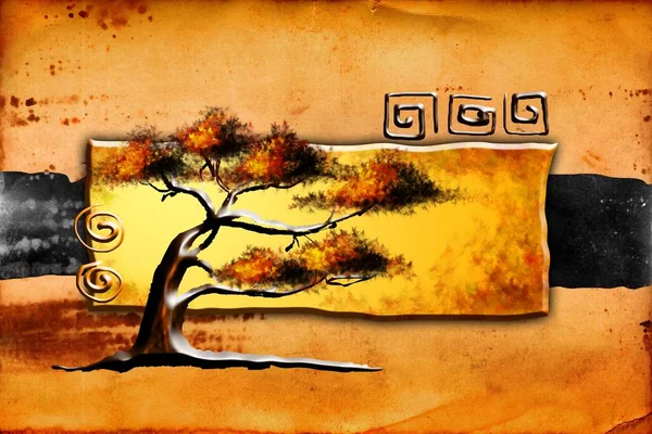 Afrikalı etnik retro-klasik illüstrasyon