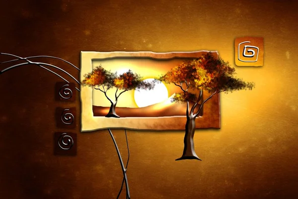 Afrikalı etnik retro-klasik illüstrasyon