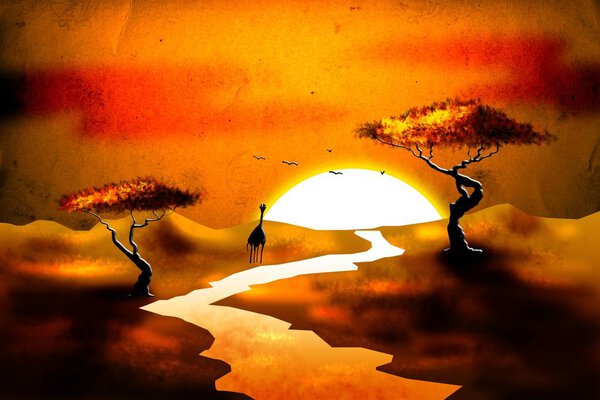 african ethnic retro vintage illustration