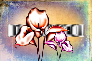 Sanat illüstrasyonu çiçekli klasik arkaplan