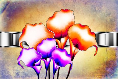 Sanat illüstrasyonu çiçekli klasik arkaplan