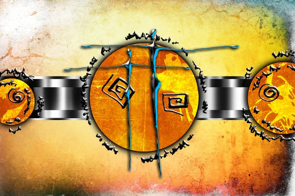 Afrikalı etnik retro-klasik illüstrasyon