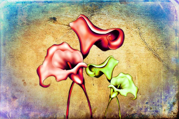 Sanat illüstrasyonu çiçekli klasik arkaplan