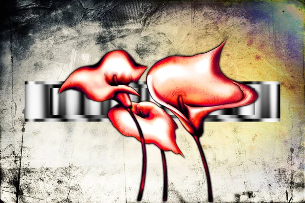 Sanat illüstrasyonu çiçekli klasik arkaplan