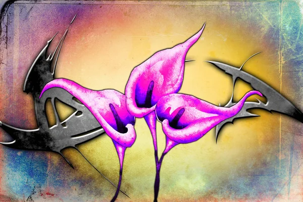 Sanat illüstrasyonu çiçekli klasik arkaplan