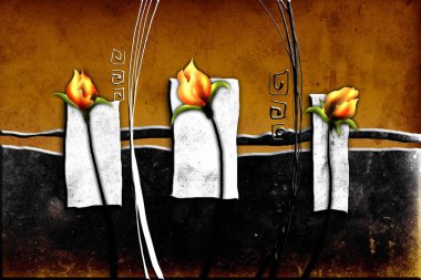 Sanat illüstrasyonu çiçekli klasik arkaplan