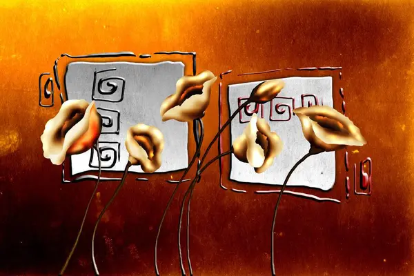 Sanat illüstrasyonu çiçekli klasik arkaplan