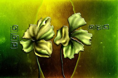 Sanat illüstrasyonu çiçekli klasik arkaplan