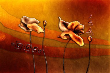 Sanat illüstrasyonu çiçekli klasik arkaplan