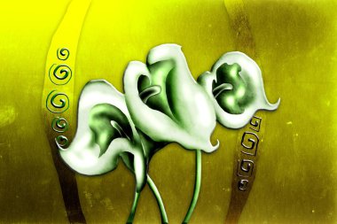 Sanat illüstrasyonu çiçekli klasik arkaplan