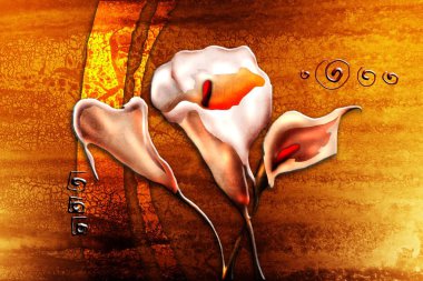 Sanat illüstrasyonu çiçekli klasik arkaplan