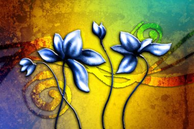 Sanat illüstrasyonu çiçekli klasik arkaplan