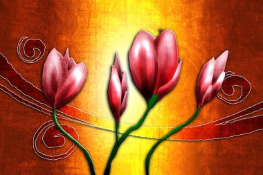 Sanat illüstrasyonu çiçekli klasik arkaplan