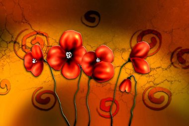 Sanat illüstrasyonu çiçekli klasik arkaplan