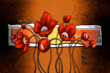 Sanat illüstrasyonu çiçekli klasik arkaplan