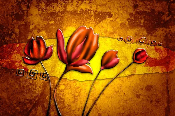 Sanat illüstrasyonu çiçekli klasik arkaplan