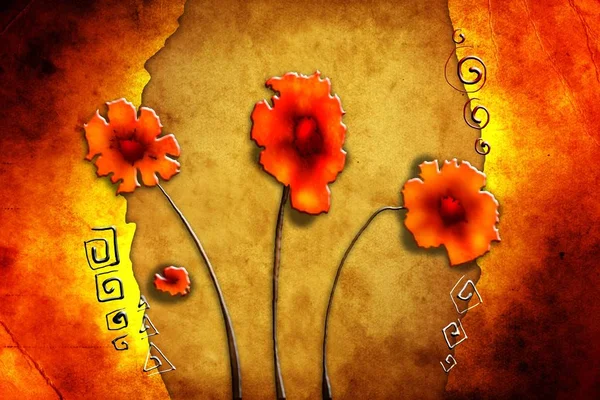 Sanat illüstrasyonu çiçekli klasik arkaplan