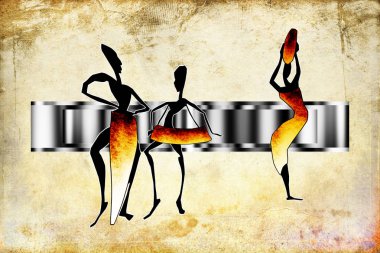 Afrikalı etnik retro-klasik illüstrasyon