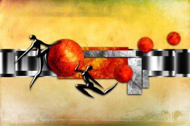 Afrikalı etnik retro-klasik illüstrasyon