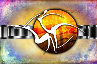 Afrikalı etnik retro-klasik illüstrasyon