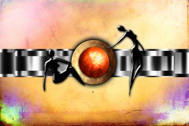 Afrikalı etnik retro-klasik illüstrasyon