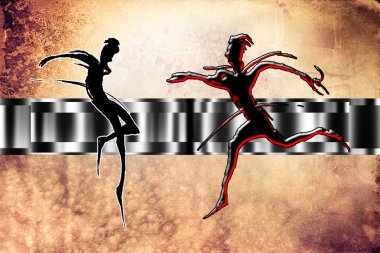 Afrikalı etnik retro-klasik illüstrasyon