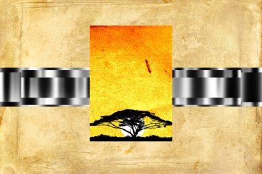 Afrikalı etnik retro-klasik illüstrasyon