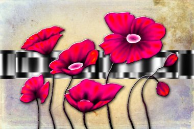 Sanat illüstrasyonu çiçekli klasik arkaplan