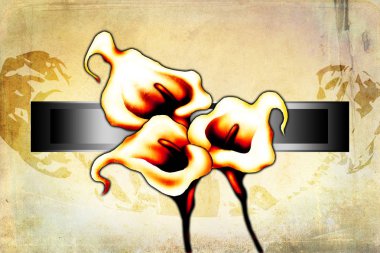 Sanat illüstrasyonu çiçekli klasik arkaplan