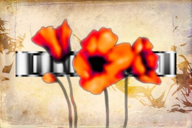 Sanat illüstrasyonu çiçekli klasik arkaplan