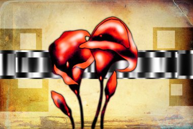 Sanat illüstrasyonu çiçekli klasik arkaplan