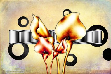 Sanat illüstrasyonu çiçekli klasik arkaplan