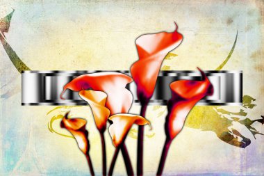 Sanat illüstrasyonu çiçekli klasik arkaplan