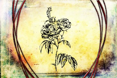 Sanat illüstrasyonu çiçekli klasik arkaplan