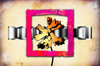 Sanat illüstrasyonu çiçekli klasik arkaplan