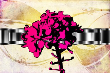 Sanat illüstrasyonu çiçekli klasik arkaplan