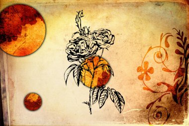 Sanat illüstrasyonu çiçekli klasik arkaplan