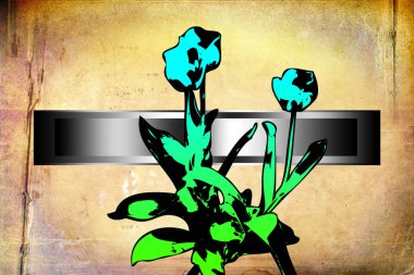 Sanat illüstrasyonu çiçekli klasik arkaplan