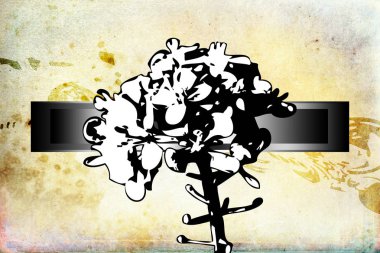 Sanat illüstrasyonu çiçekli klasik arkaplan