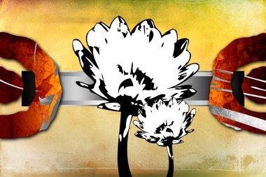 Sanat illüstrasyonu çiçekli klasik arkaplan