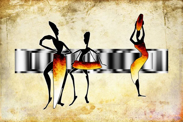 Afrikalı etnik retro-klasik illüstrasyon