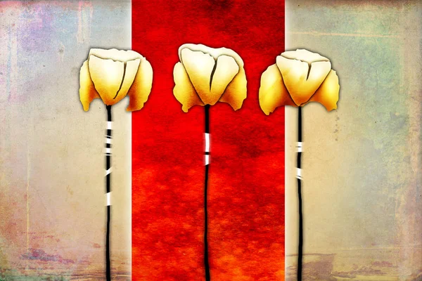 Sanat illüstrasyonu çiçekli klasik arkaplan