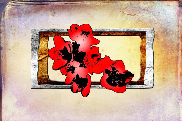 Sanat illüstrasyonu çiçekli klasik arkaplan