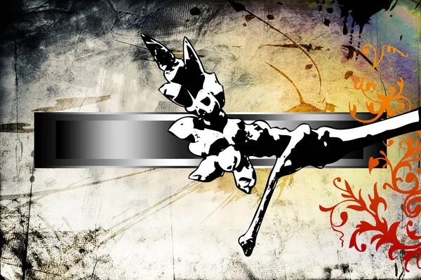 Sanat illüstrasyonu çiçekli klasik arkaplan