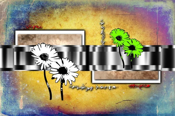 Sanat illüstrasyonu çiçekli klasik arkaplan