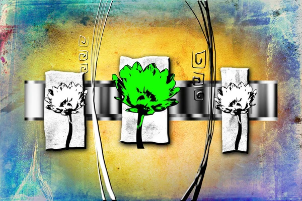 Sanat illüstrasyonu çiçekli klasik arkaplan