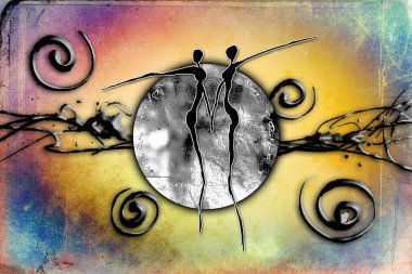 Afrikalı etnik retro-klasik illüstrasyon